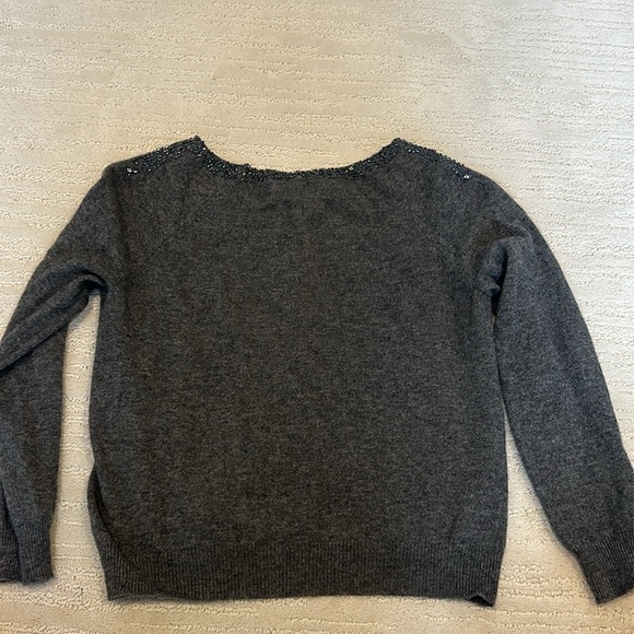 Nougat London cashmere angora wool blend beaded button down cardigan sweater S - Picture 6 of 8